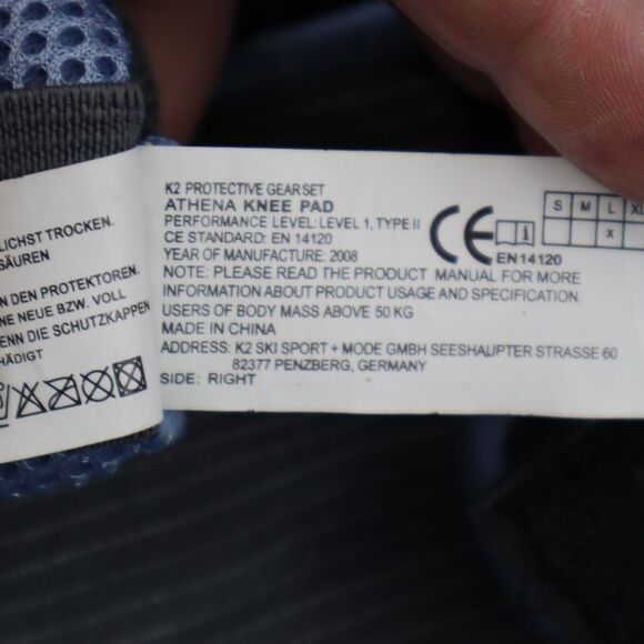 K2 Athena Pads Outdoor Safety Gear Adult Large Blue Wrist Elbow Knee Protection - Picture 10 of 16